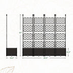 Greenhaus Gardening Raised Garden Planter Box with Metal Privacy Trellis