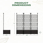 Greenhaus Gardening 3-Pack Modular Planter Boxes with Trellis