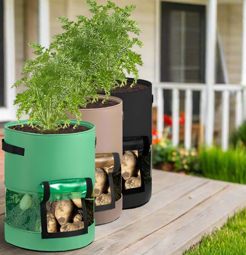 Greenhaus Gardening Portable Fabric Grow Pots for Indoor and Outdoor Gardening