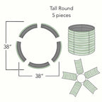 Greenhaus Gardening Round Raised Garden Bed, Deep Root Vegetable Growing Planter