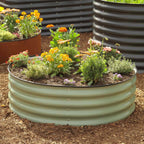 Greenhaus Gardening 15" Round Metal Grow Planter for Productive Garden Spaces