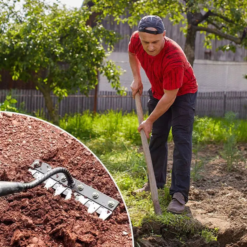 Greenhaus Gardening Upgraded Weed Removal Rake for Efficient Gardening