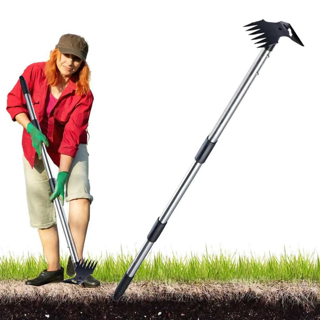 Greenhaus Gardening Dual Weeding Hoe with Adjustable Long Handle