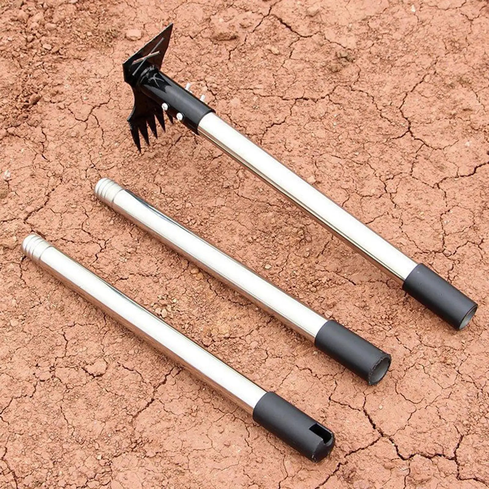 Greenhaus Gardening Dual Weeding Hoe with Adjustable Long Handle