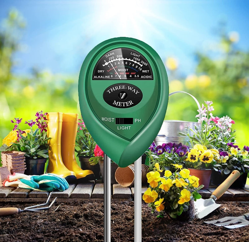 Greenhaus Gardening 3-in-1 Soil Moisture Meter with pH and Light Tester