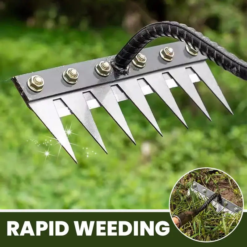 Greenhaus Gardening Upgraded Weed Removal Rake for Efficient Gardening