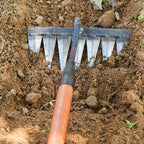 Greenhaus Gardening Iron Garden Rake for Stubborn Weed Clearing