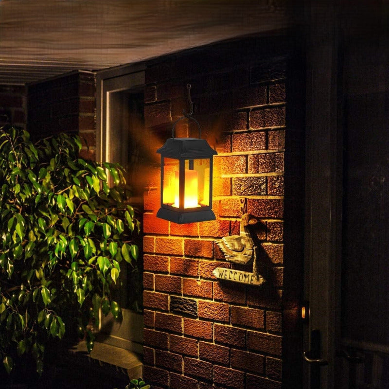 Greenhaus Gardening Solar Flame Lights with Metal Housing 2-Pack