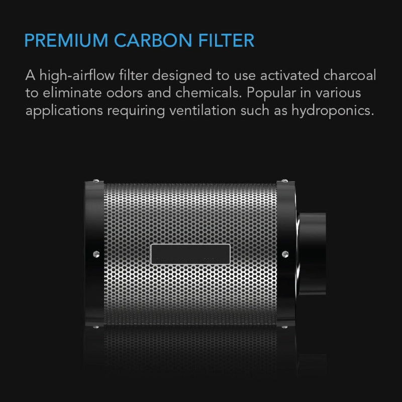 Greenhaus Gardening 8-Inch Duct Carbon Filter for High-Flow Ventilation