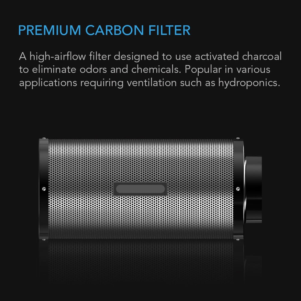 Greenhaus Gardening 6-Inch Duct Carbon Filter for Indoor Ventilation Systems