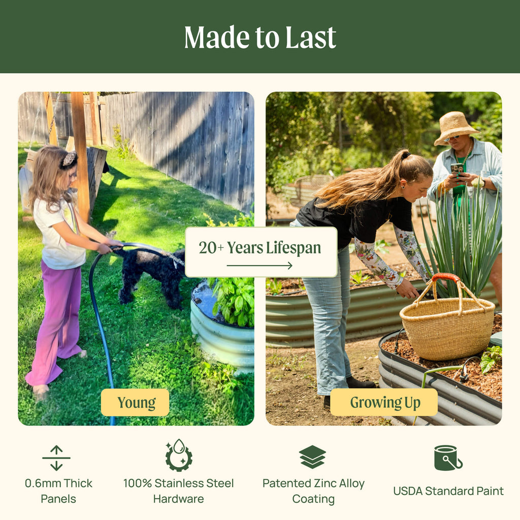 Greenhaus Gardening 4-Pack 32" Extra Tall 4-in-1 Modular Metal Raised Garden Bed Kit