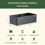 Greenhaus Gardening 17" Tall Modern 27" x 53" Metal Raised Garden Bed