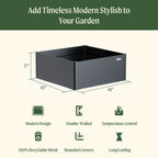 Greenhaus Gardening 17" Tall Modern 42" x 42" Metal Raised Garden Bed