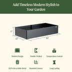 Greenhaus Gardening 17" Tall Modern 42" x 83" Metal Raised Garden Bed