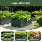 Greenhaus Gardening 17" Tall Modern 27" x 53" Metal Raised Garden Bed