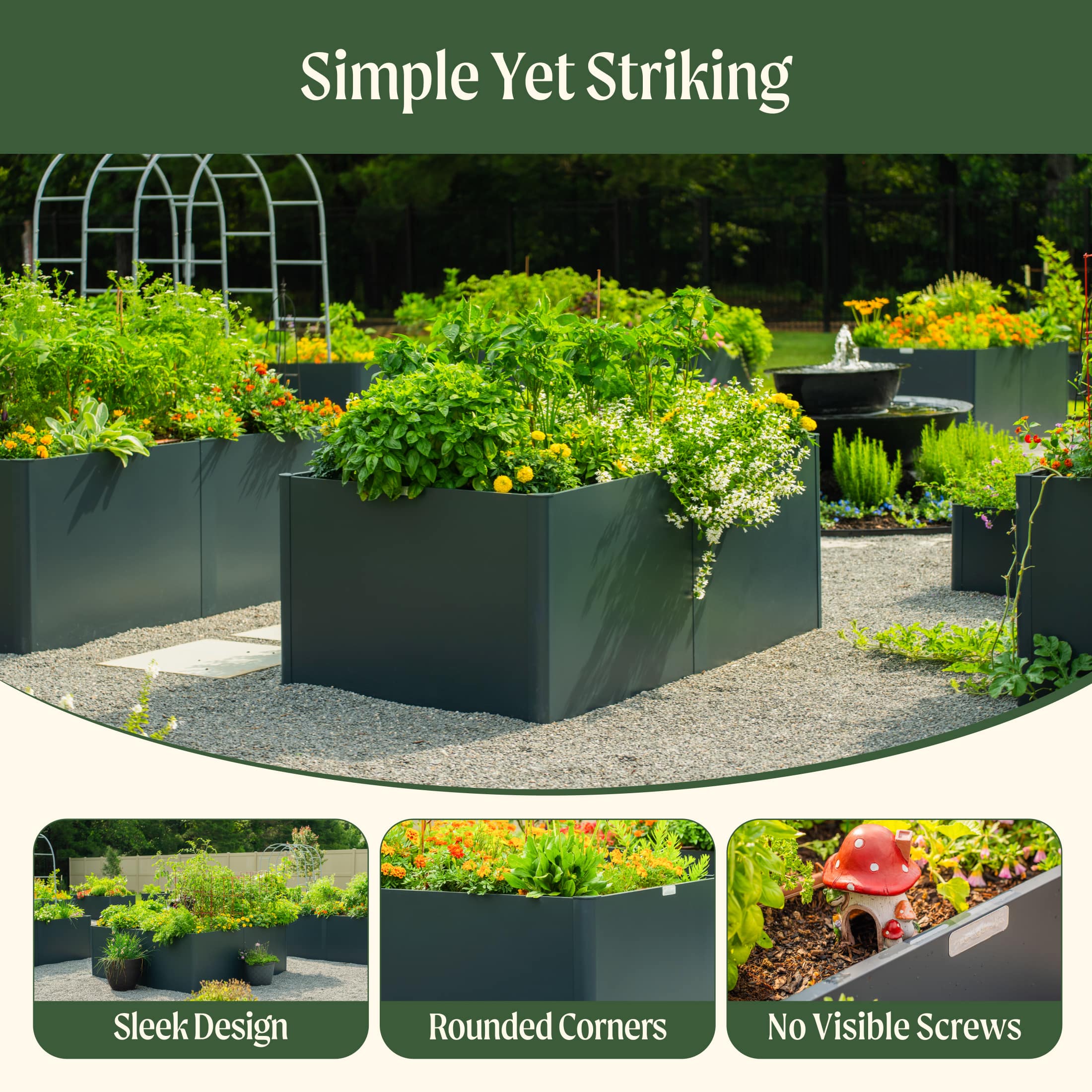 Greenhaus Gardening 32" Extra Tall Modern 42" x 42" Metal Raised Garden Bed