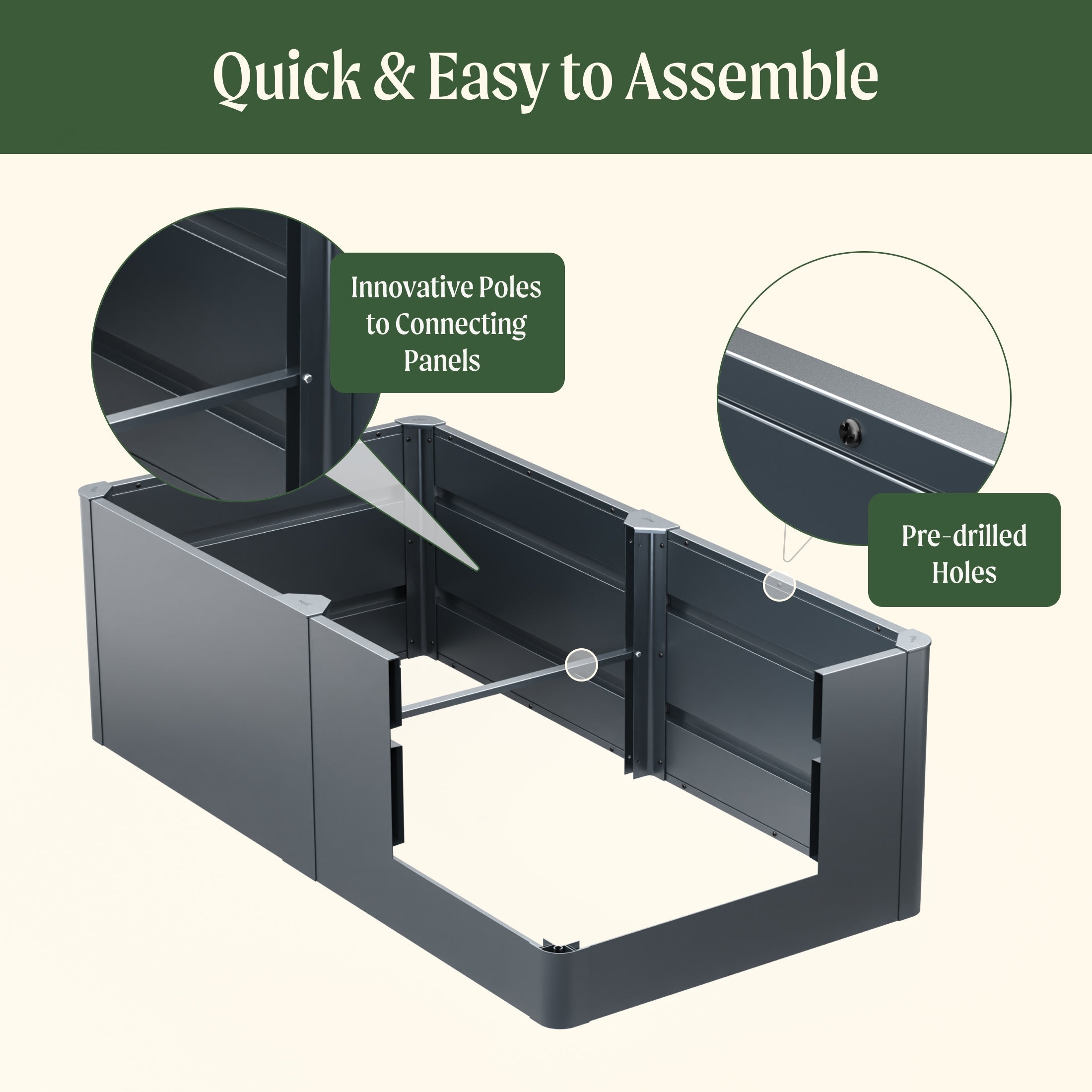 Greenhaus Gardening 32-Inch Extra Tall Modern Raised Garden Bed 42" × 83"