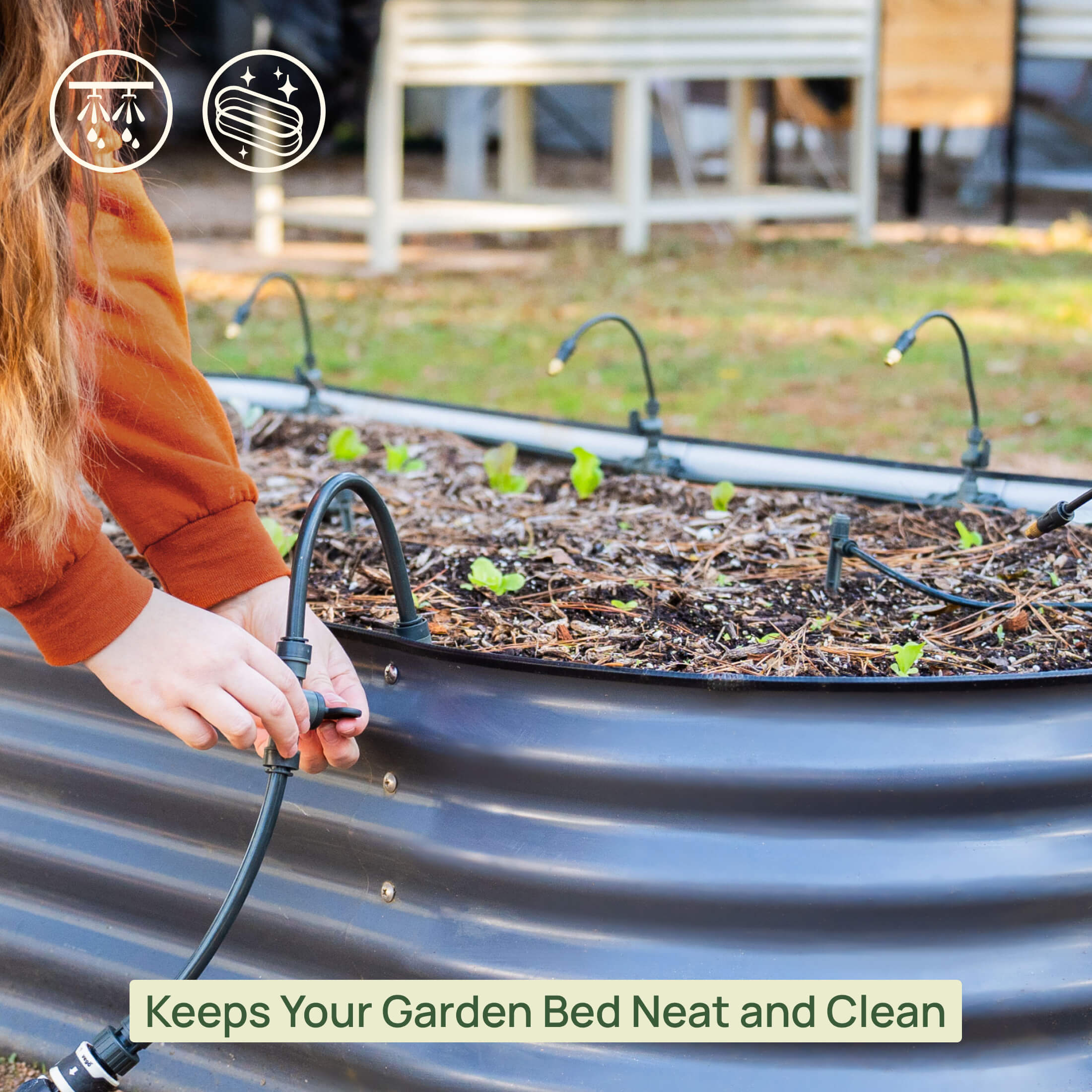 Greenhaus Gardening Raised Bed Irrigation Kit with Mist Sprayers and Sprinklers