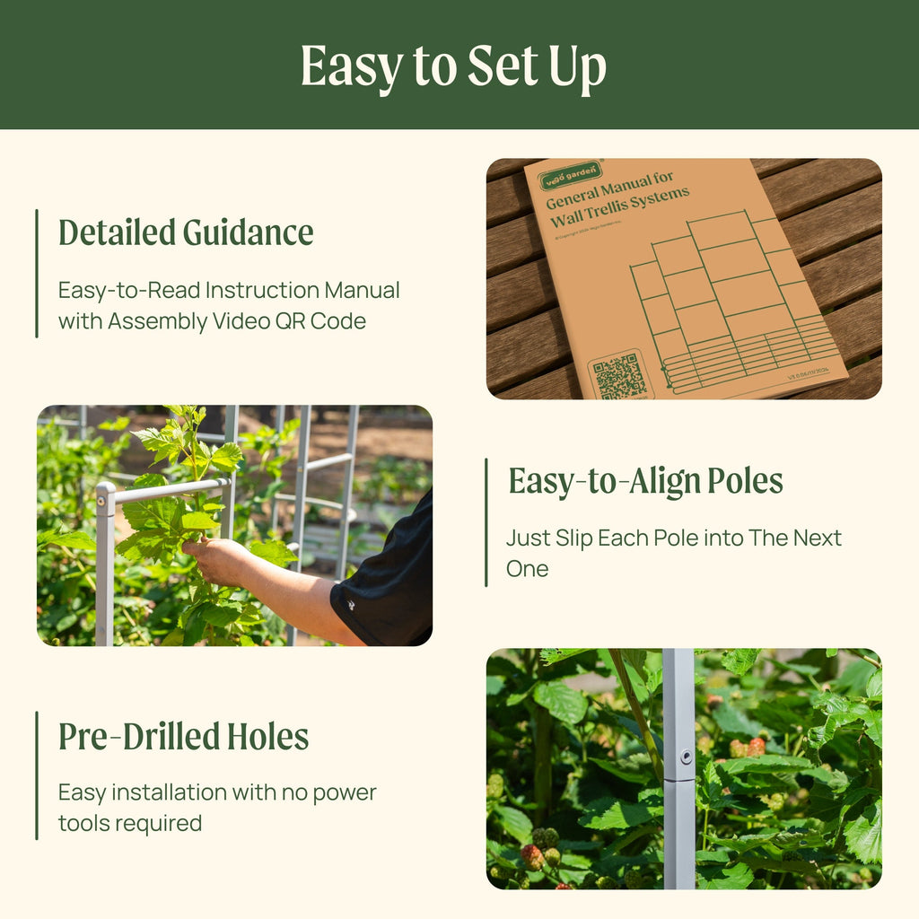 Greenhaus Gardening Metal Garden Trellis for Raised Beds, Outdoor Plant Support
