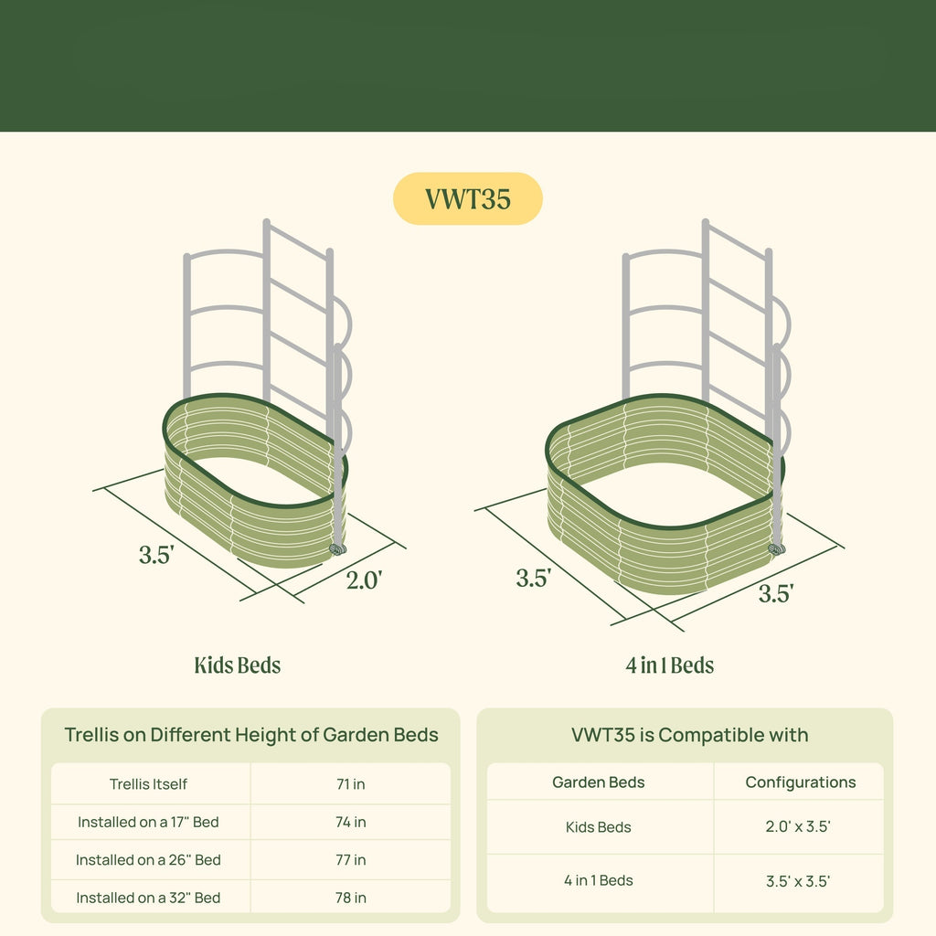 Greenhaus Gardening Metal Trellis System for Runners and Climbing Plants