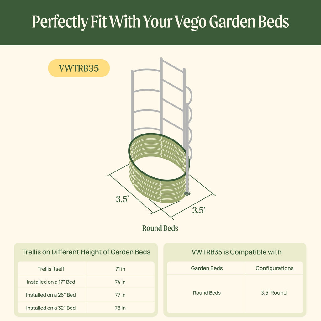 Greenhaus Gardening Modular Wall Trellis System for Raised Garden Beds