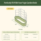 Greenhaus Gardening Metal Garden Trellis for Raised Beds, Outdoor Plant Support