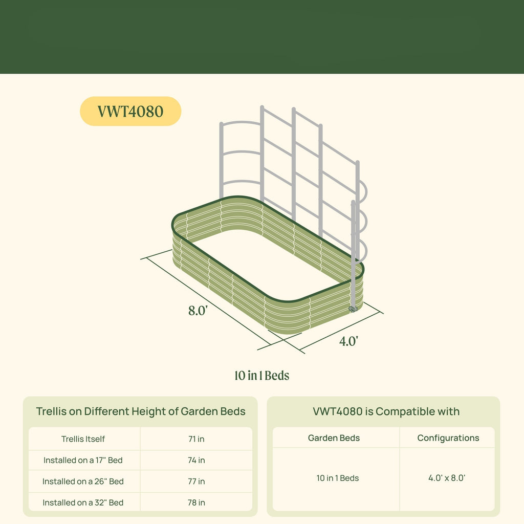 Greenhaus Gardening Metal Trellis System for Runners and Climbing Plants