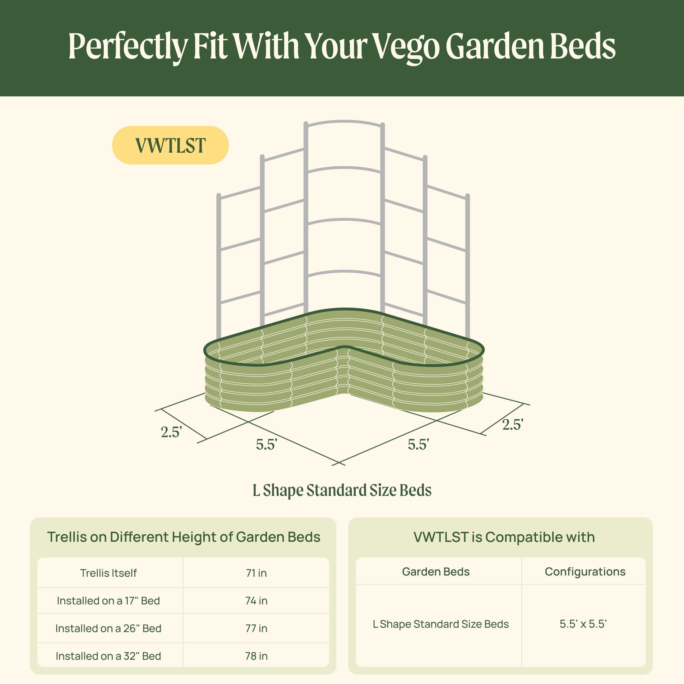 Greenhaus Gardening Modular Wall Trellis System for Raised Garden Beds