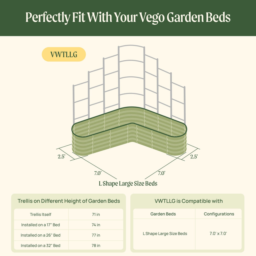 Greenhaus Gardening Modular Wall Trellis System for Raised Garden Beds