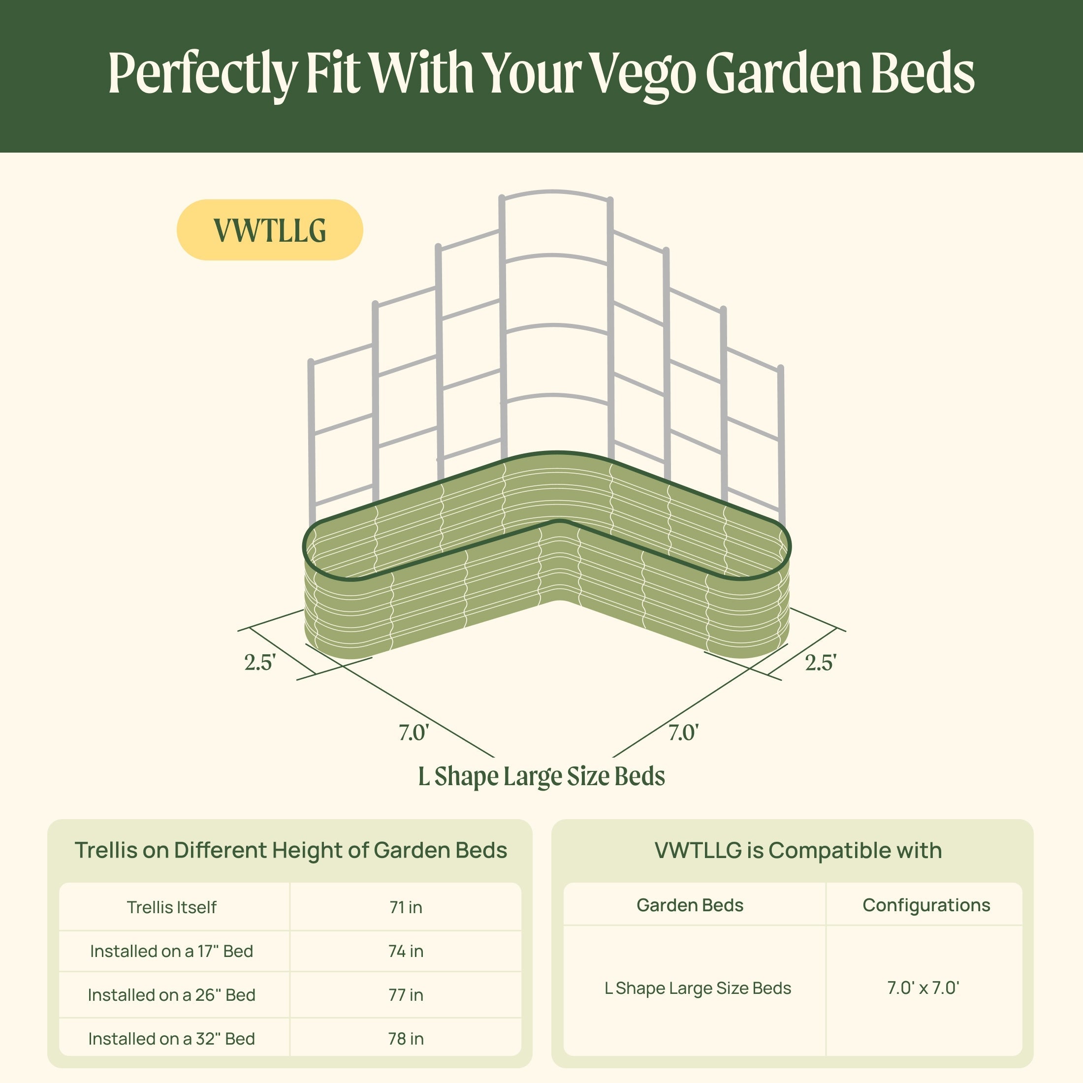 Greenhaus Gardening Modular Wall Trellis System for Raised Garden Beds