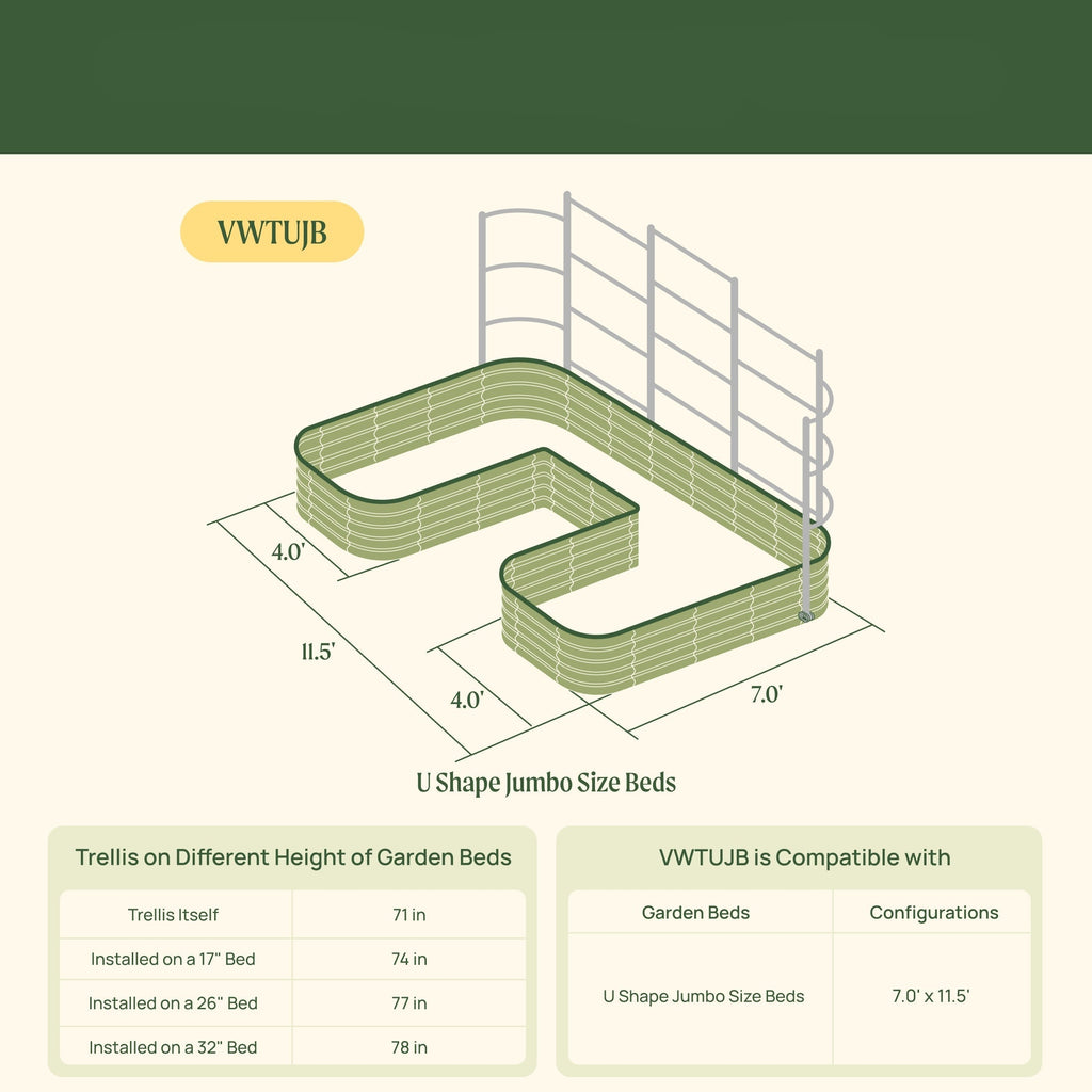 Greenhaus Gardening Metal Trellis System for Runners and Climbing Plants