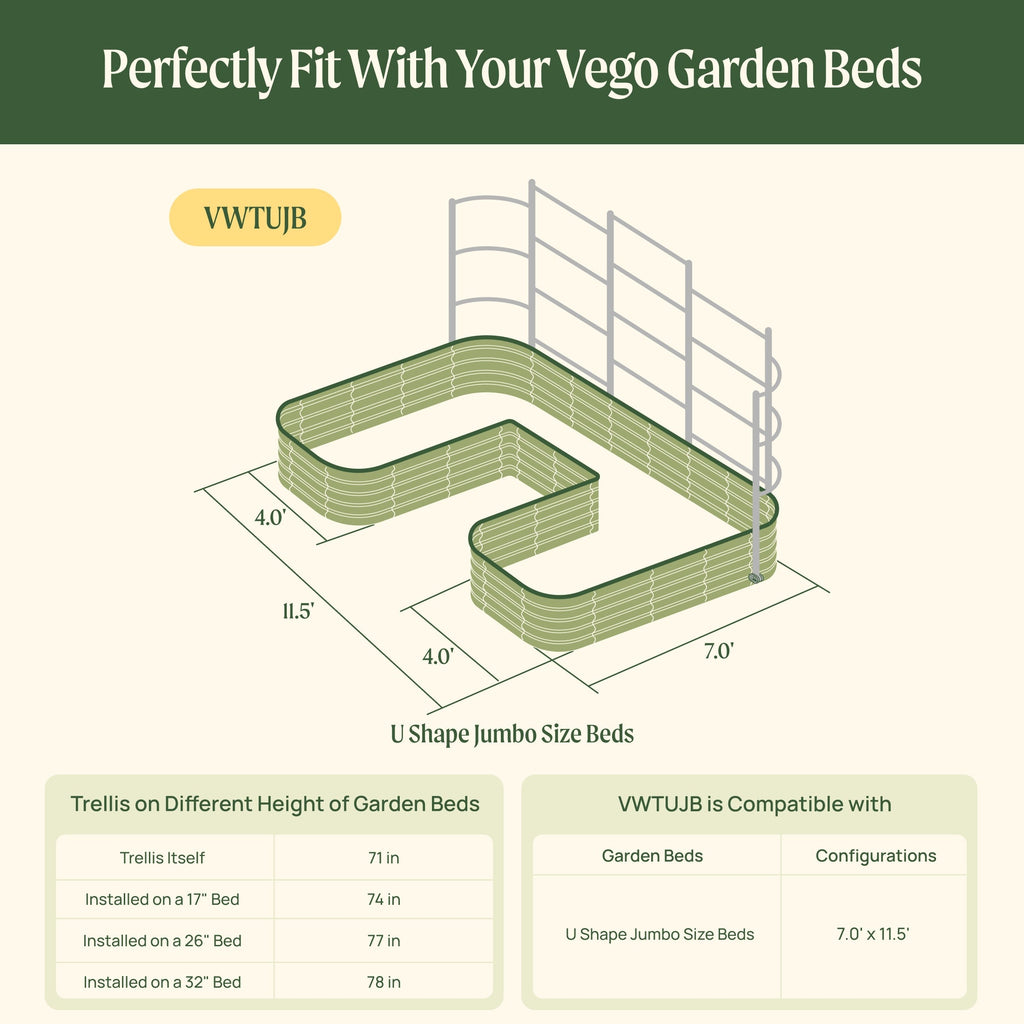 Greenhaus Gardening Modular Wall Trellis System for Raised Garden Beds