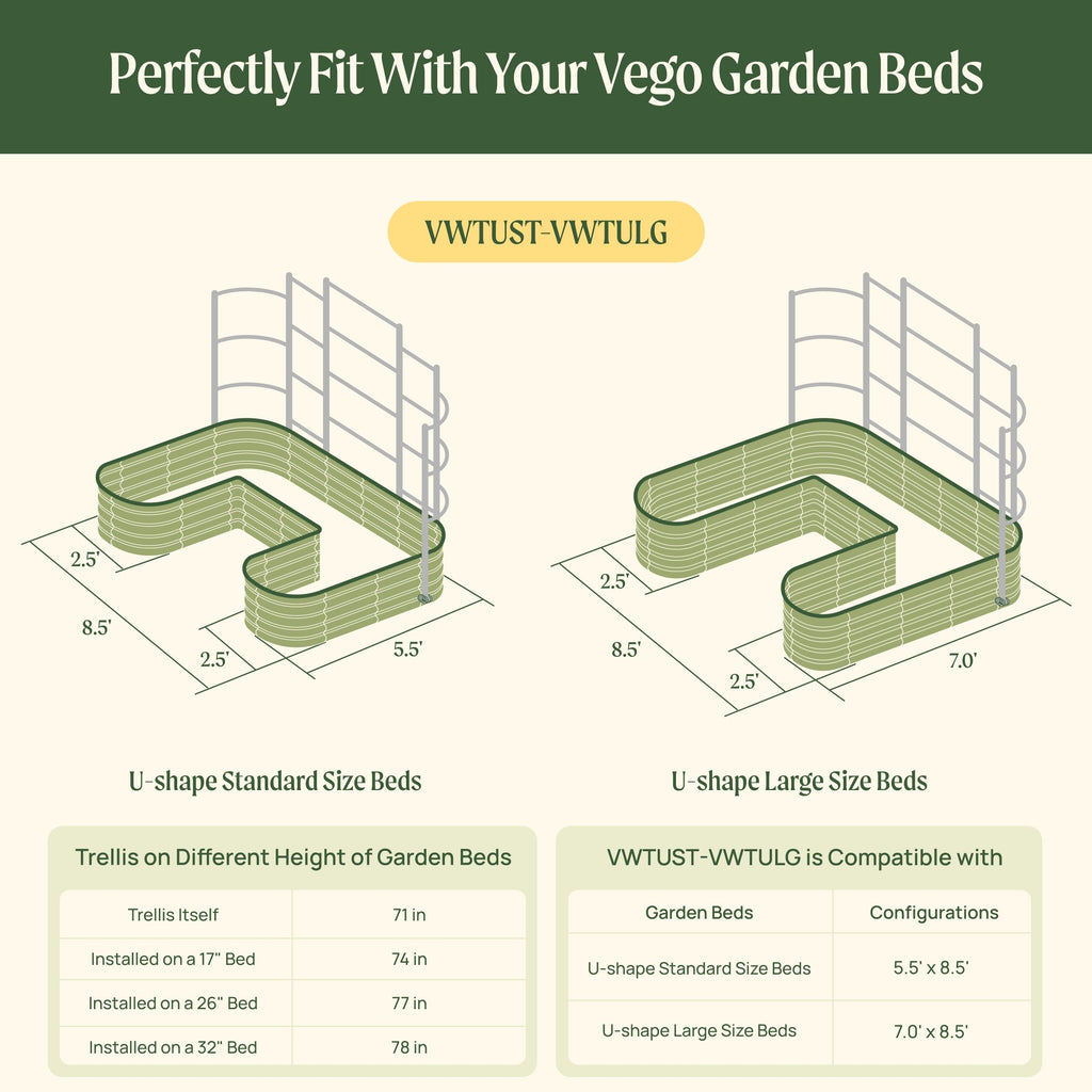 Greenhaus Gardening Modular Wall Trellis System for Raised Garden Beds