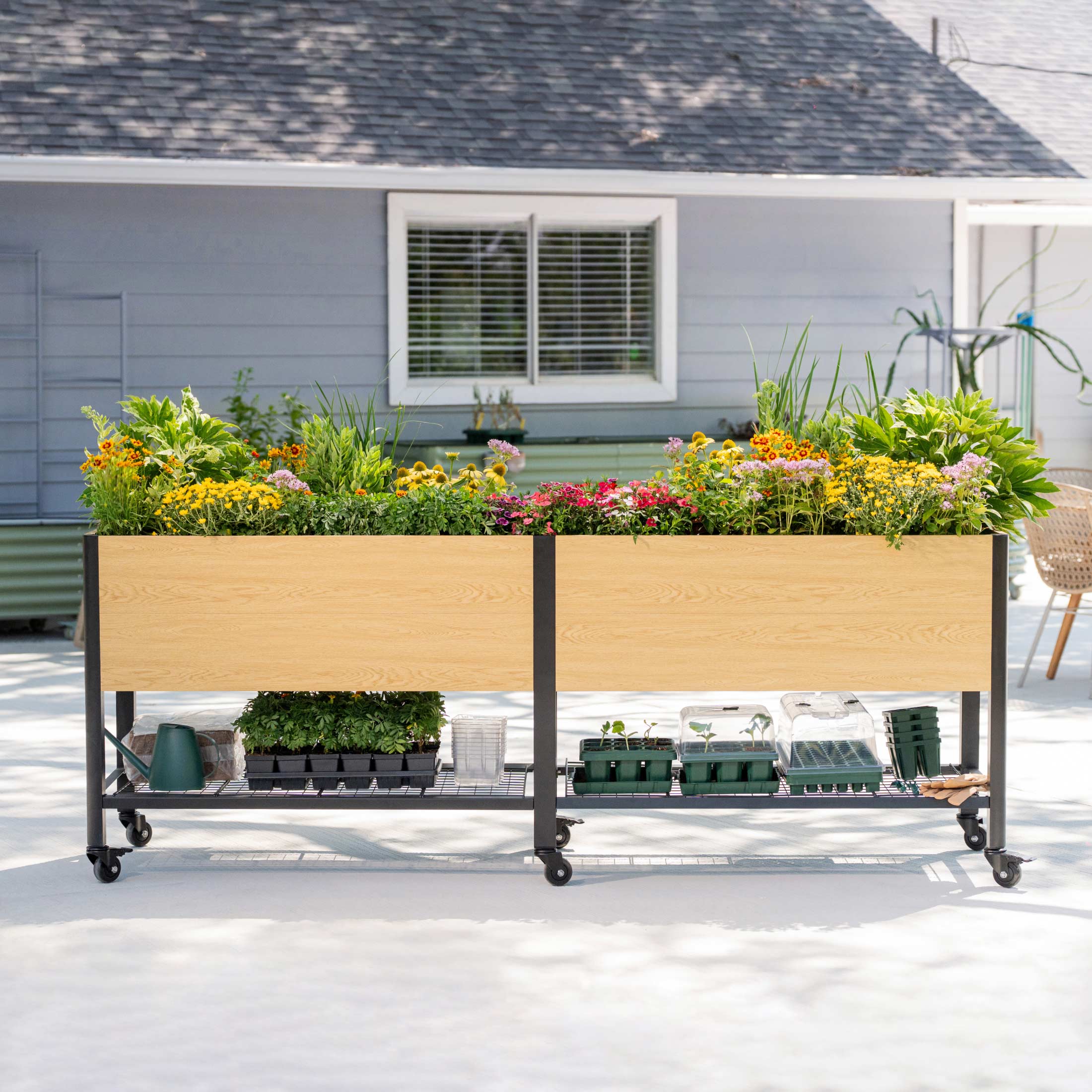 Greenhaus Gardening 2' × 8' Metal Elevated Planter for Outdoor Growing