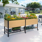 Greenhaus Gardening 32-Inch Elevated Garden Bed with Woodgrain Finish