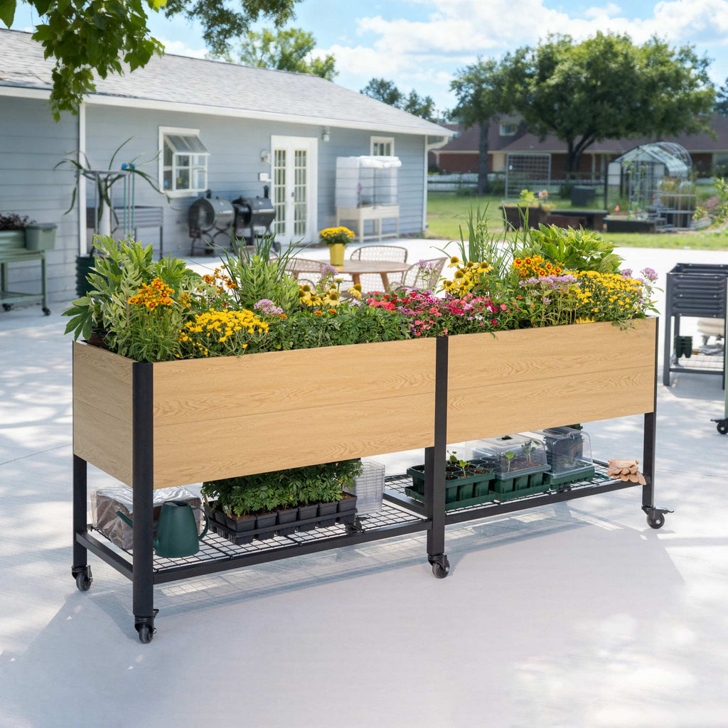 Greenhaus Gardening 2' × 6' Elevated Planter for Patio and Deck Gardens