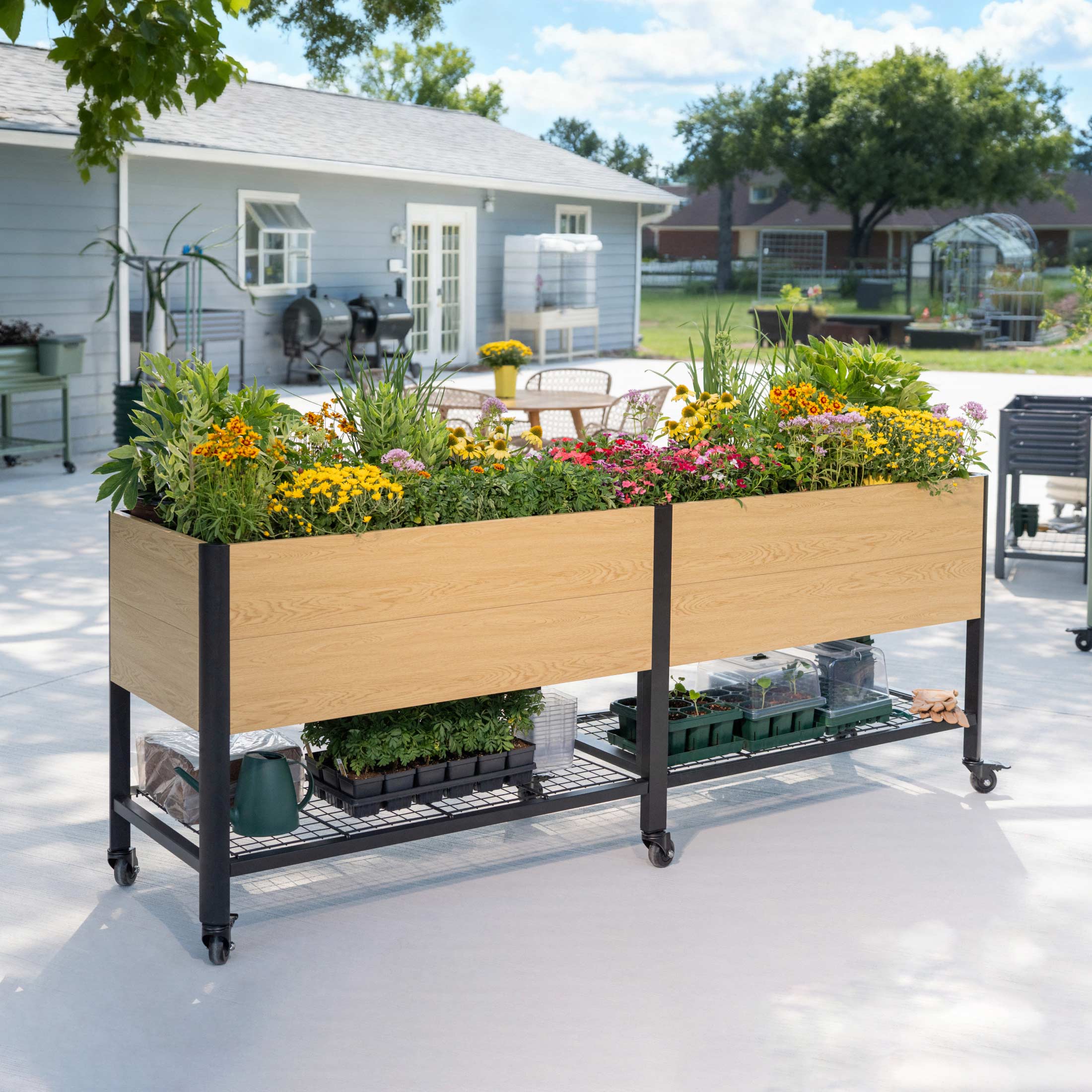 Greenhaus Gardening 2' × 6' Elevated Planter for Patio and Deck Gardens