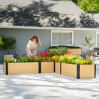 Greenhaus Gardening 16-Inch Tall Woodgrain L-Shaped Raised Garden Bed