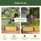 Greenhaus Gardening 16-Inch Tall Woodgrain Metal Raised Garden Bed
