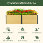 Greenhaus Gardening 4' × 8' Woodgrain Raised Garden Bed