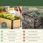 Greenhaus Gardening 16-Inch Tall Woodgrain L-Shaped Raised Garden Bed