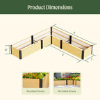 Greenhaus Gardening 16-Inch Tall Woodgrain L-Shaped Raised Garden Bed