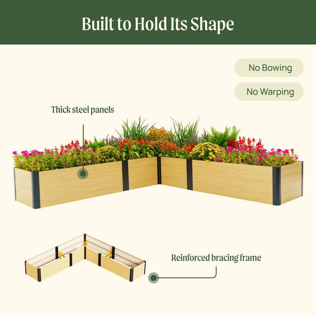 Greenhaus Gardening 8' x 8' L-Shaped Raised Garden Bed