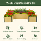 Greenhaus Gardening 16-Inch Tall Woodgrain U-Shaped Raised Garden Bed