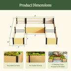 Greenhaus Gardening 16-Inch Tall Woodgrain U-Shaped Raised Garden Bed