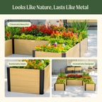 Greenhaus Gardening 16-Inch Tall Woodgrain U-Shaped Raised Garden Bed
