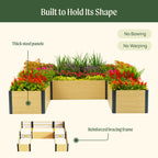 Greenhaus Gardening 16-Inch Tall Woodgrain U-Shaped Raised Garden Bed