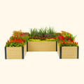 Greenhaus Gardening 16-Inch Tall Woodgrain U-Shaped Raised Garden Bed