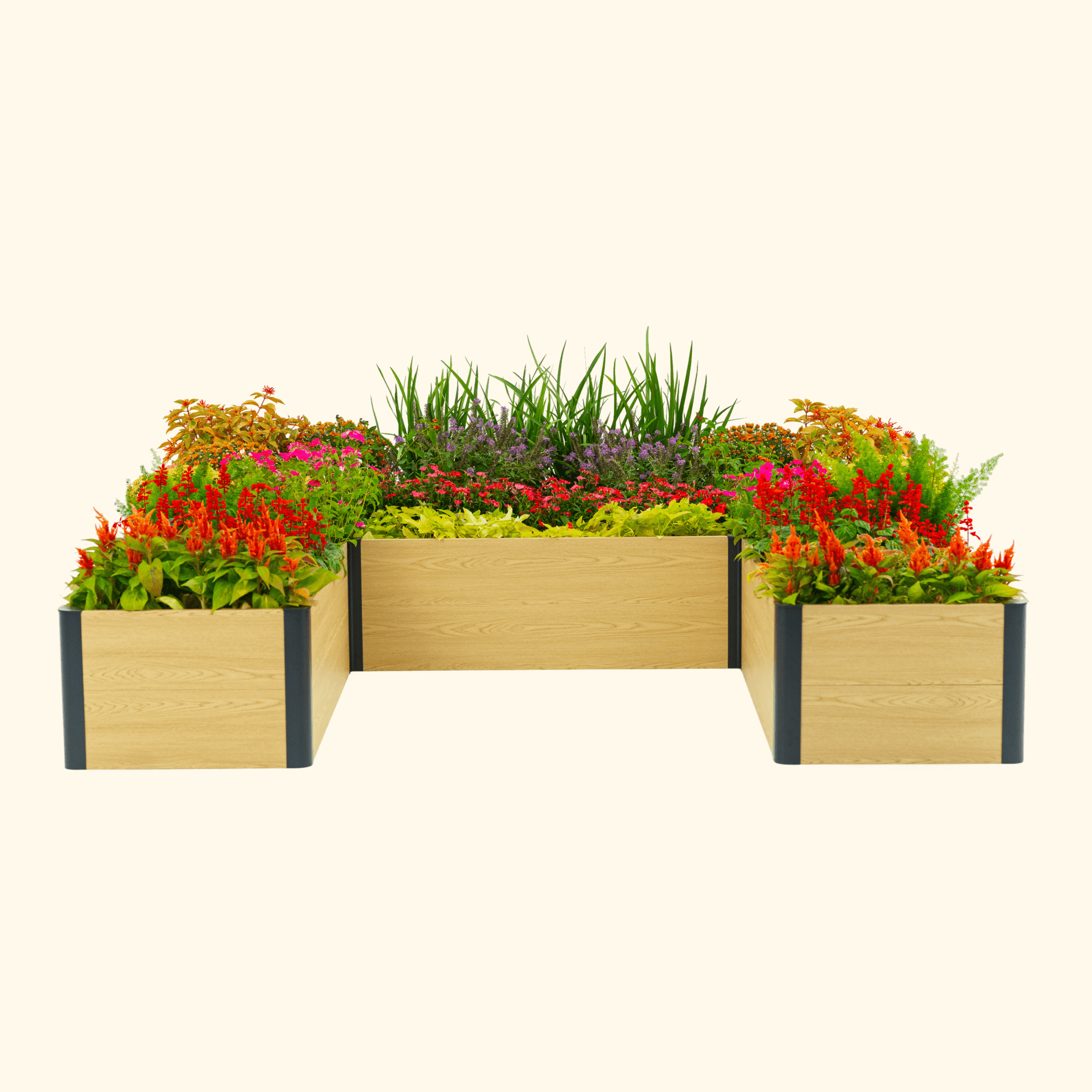 Greenhaus Gardening 16-Inch Tall Woodgrain U-Shaped Raised Garden Bed