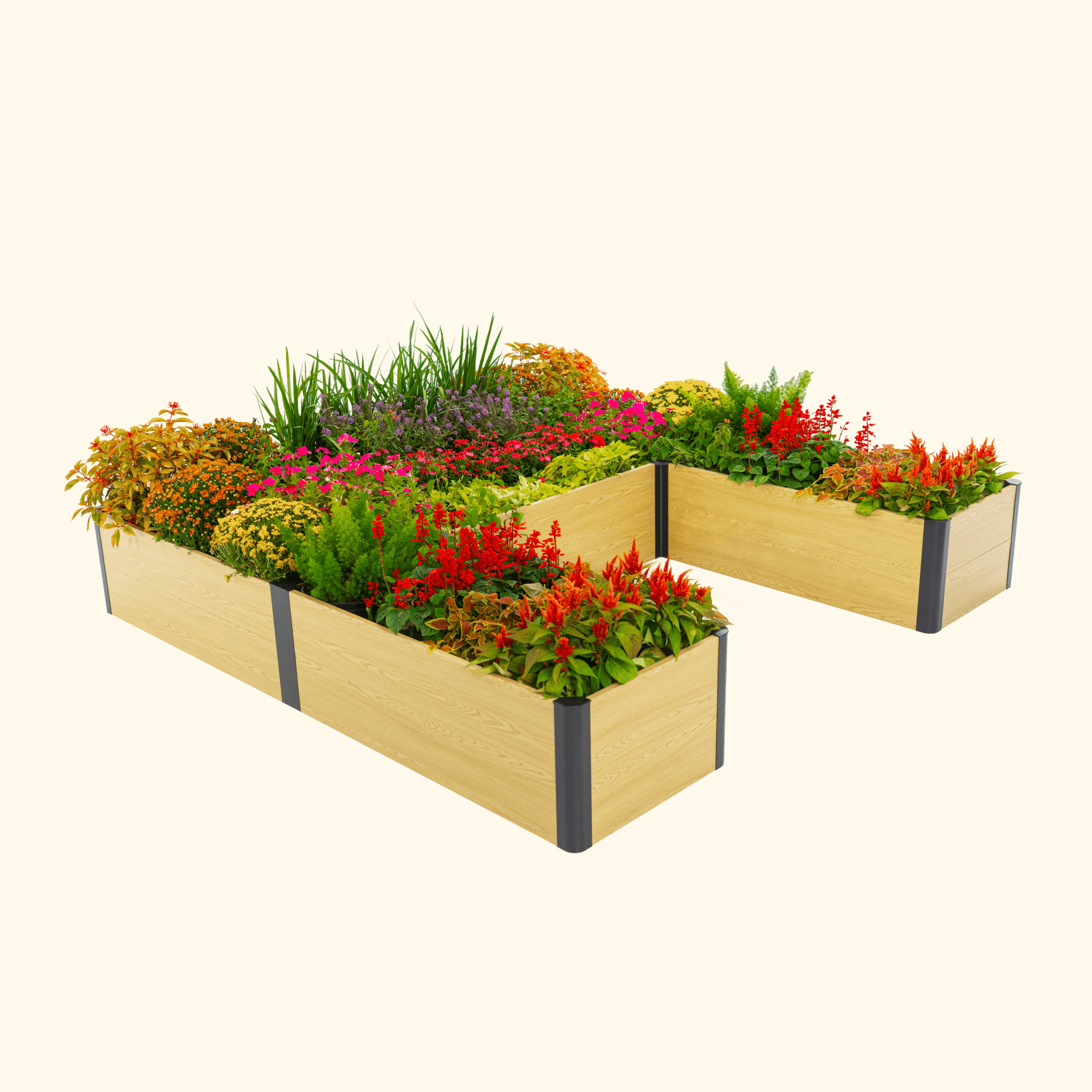 Greenhaus Gardening 16-Inch Tall Woodgrain U-Shaped Raised Garden Bed